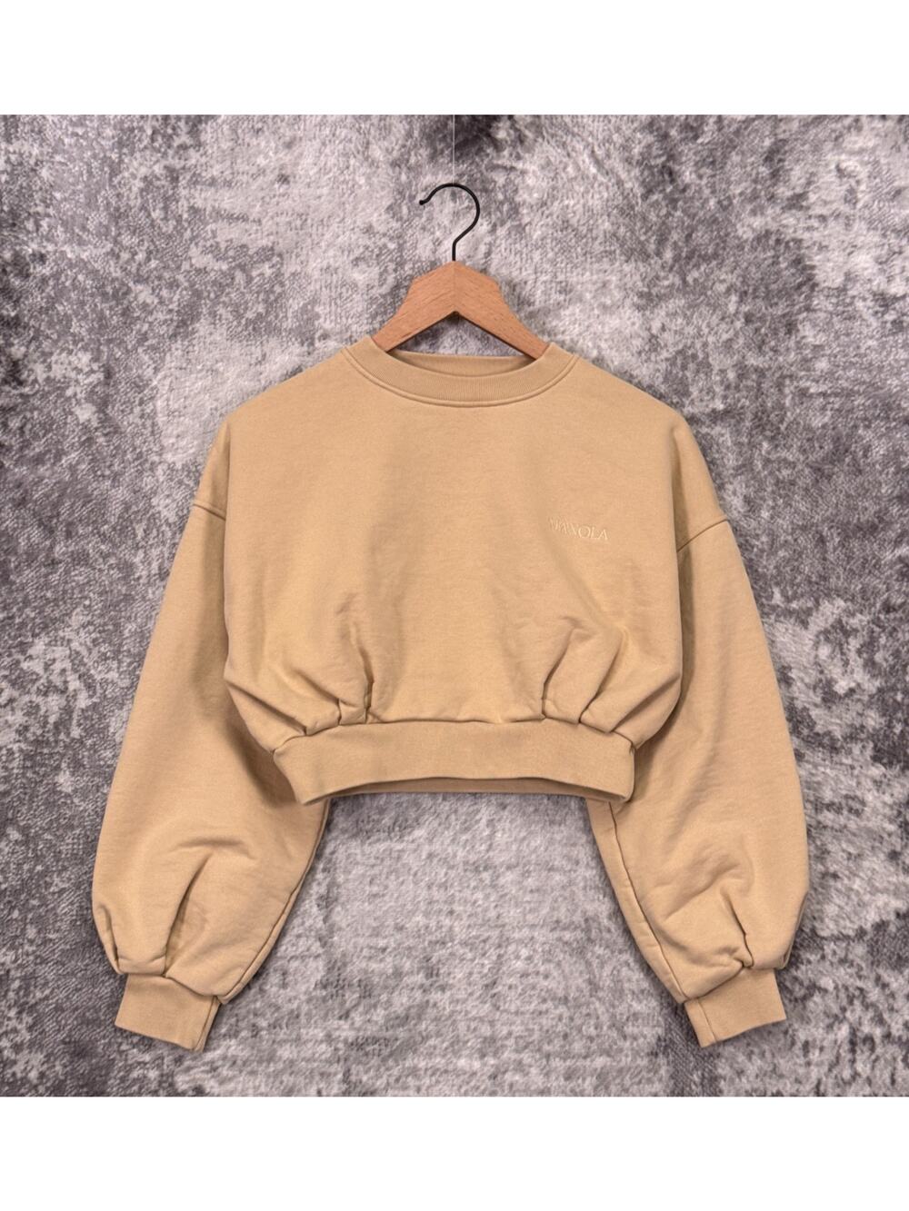 Manola Sweatshirt Small Womens Organic Cotton Long Sleeve Cropped Pullover